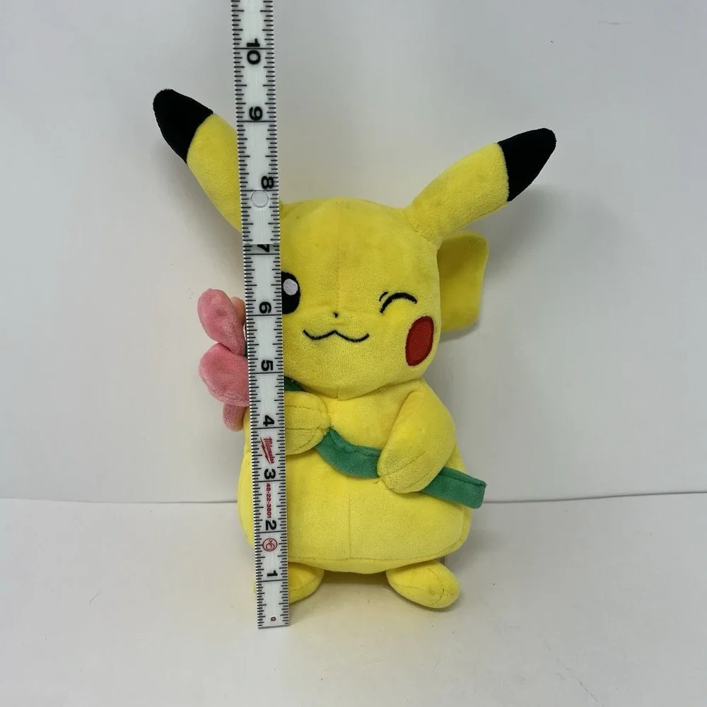 WCT Pikachu Pokemon Small Yellow Pink‎ Flower Stuffed Animal Plush Toy